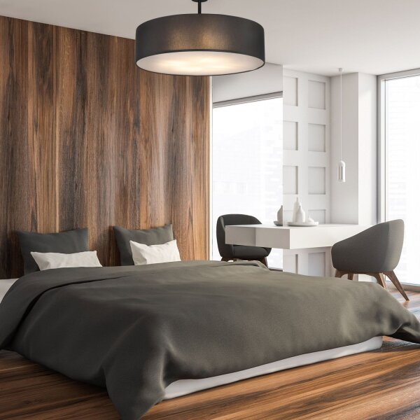 Lampe de plafond noir chrome Ø60cm Salon Lumière