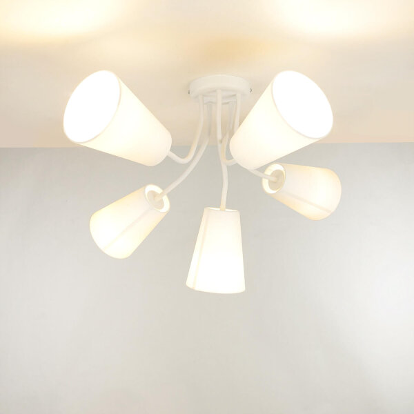 Plafonnier moderne 3-flmg blanc métal flexible