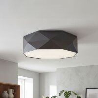 Plafonnier plat BISO Gris 4flmg intemporel carré