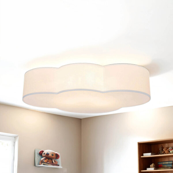 Plafonnier blanc chambre denfant WOLKI 4-flmg L62cm