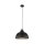 Lampe à suspendre noire déco bois ∅33cm salle à manger ronde