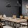 Lampe à suspendre noire déco bois ∅33cm salle à manger ronde