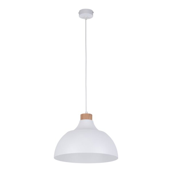 Lampe à suspendre sobre HELMA Blanc Rétro rond Ø33cm
