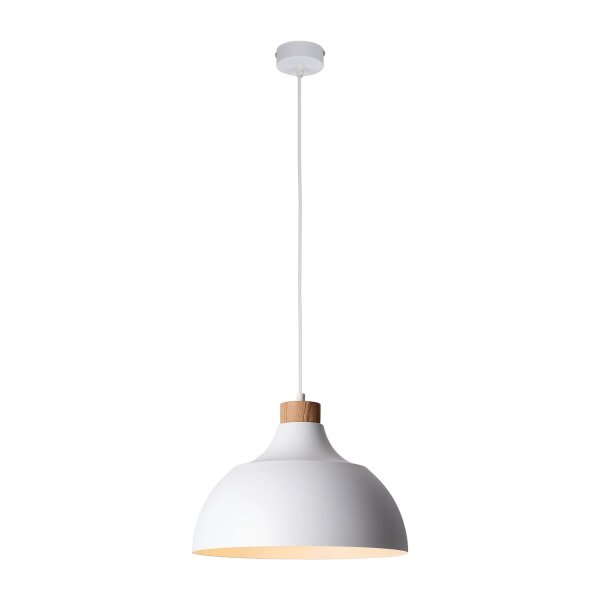 Lampe à suspendre sobre HELMA Blanc Rétro rond Ø33cm