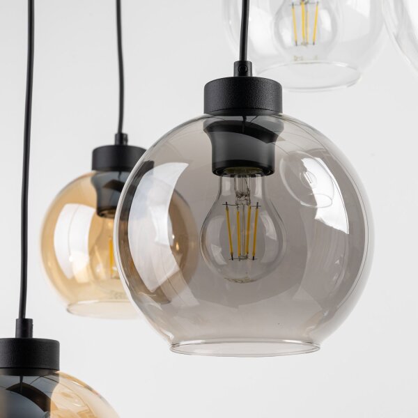 Suspension KALETE graphite ambre 6xE27 Lampe
