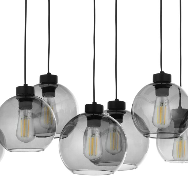 Suspension Noir Graphite 8xE27 Lampe de table à manger