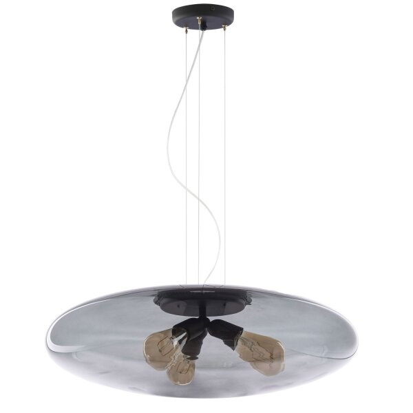 Lampe à suspendre en graphite 3-flmg ronde Lampe table à manger