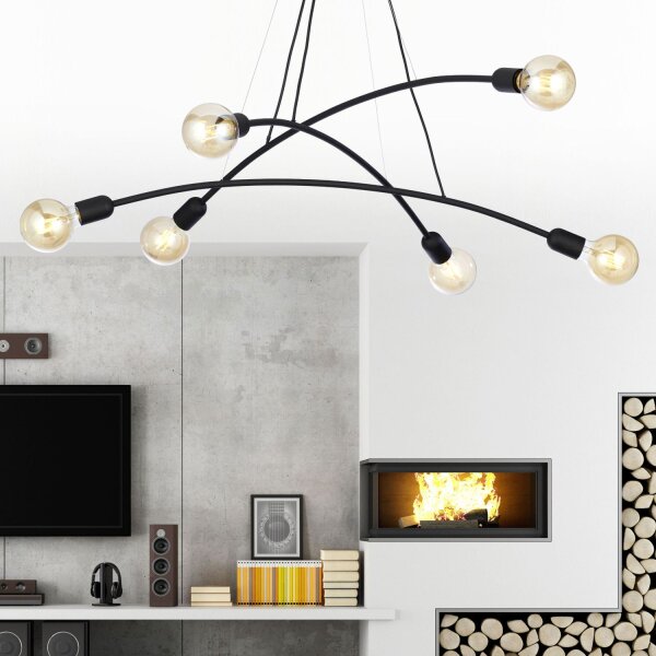 Suspension NOKO noir lampe de salon rétro