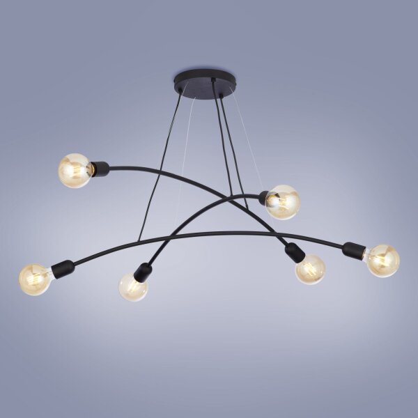 Suspension NOKO noir lampe de salon rétro
