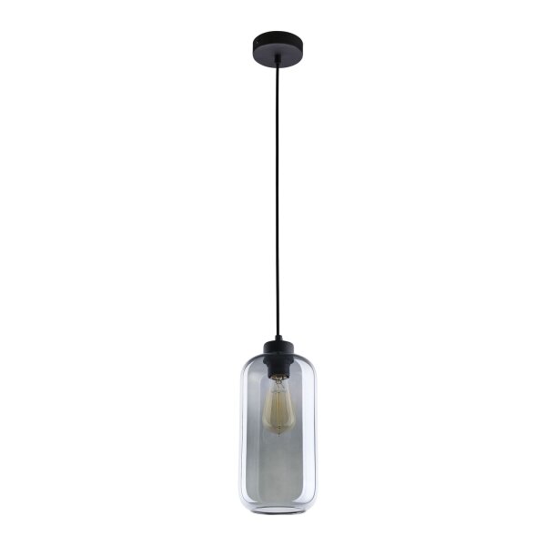 Lampe à suspendre SOLAI en verre graphite Lampe table à manger