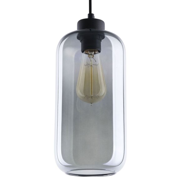 Lampe à suspendre SOLAI en verre graphite Lampe table à manger