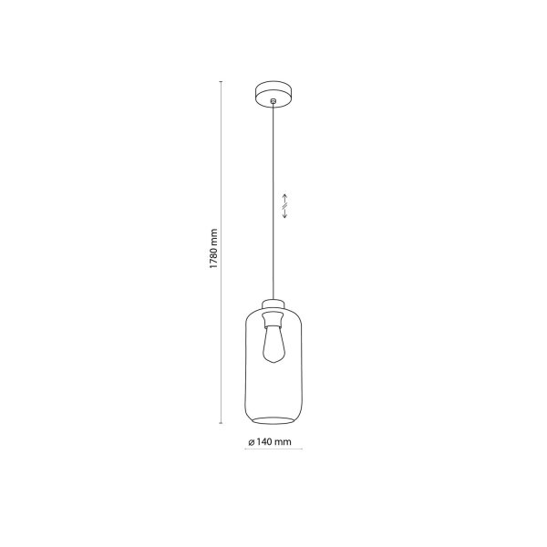 Lampe à suspendre SOLAI en verre graphite Lampe table à manger
