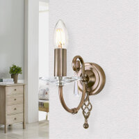 Lampe murale de style en m&eacute;tal cristal en laiton...