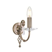 Lampe murale de style en métal cristal en laiton...