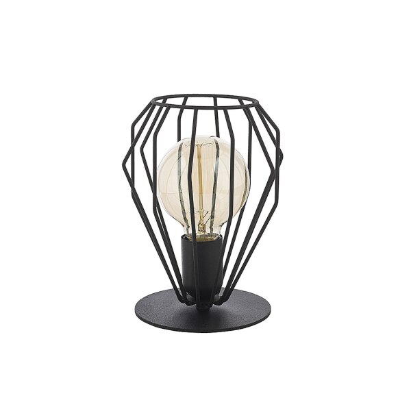 Lampe de table filaire Abat-jour noir métal H22cm