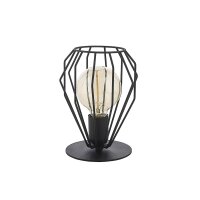 Lampe de table filaire Abat-jour noir métal H22cm