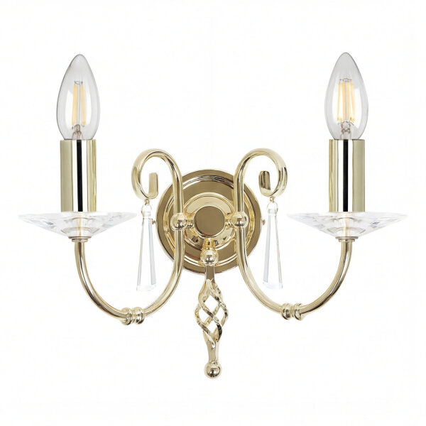Applique design CANDELA en laiton avec cristal