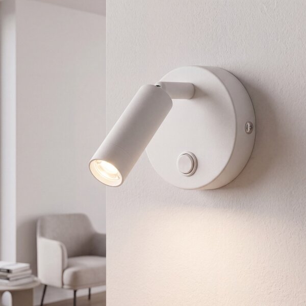 Spot LED rond à monter, blanc, lumière de lecture, orientable