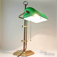 Lampe de banquier stylée laiton verre avec...