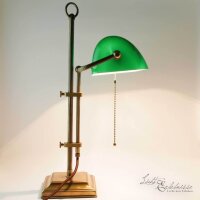 Lampe de banquier stylée laiton verre avec...