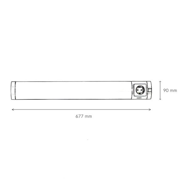 Lampe LED à encastrer avec prise de courant 67cm cuisine