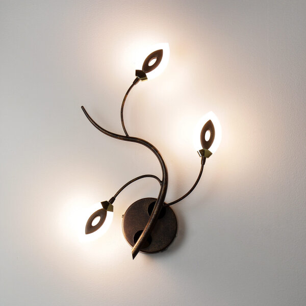 Applique murale LED GORI Marron rouille Floral Moderne