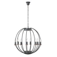 Lustre Gris rond Ø 55 cm Métal 8x E14