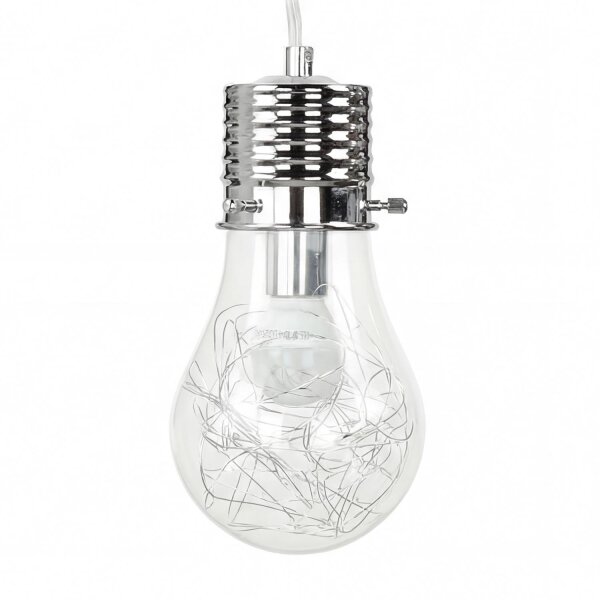 Lampe à suspendre verre métal design ampoule décoratif E14