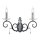 Somptueuse lampe murale noire argent&eacute;e florale avec cristal