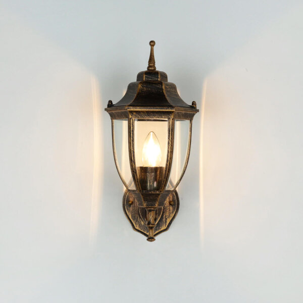 Applique extérieure LYON Noir Cuivre E27 Rustique