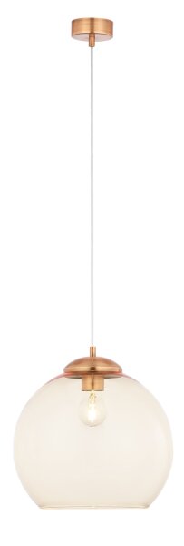 Suspension vintage métal verre E27 Ø29cm sphère
