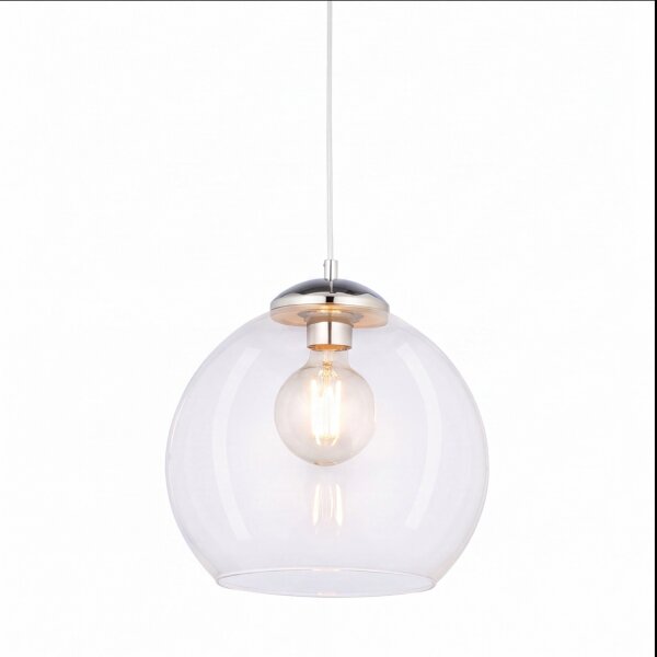 Suspension métal verre sphère Ø29cm E27 élégant