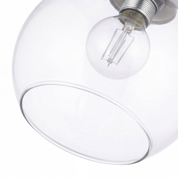 Suspension métal verre sphère Ø29cm E27 élégant