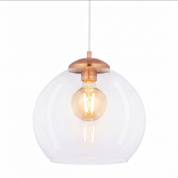 Lampe à suspendre ronde en cuivre boule Ø29cm E27 Vintage