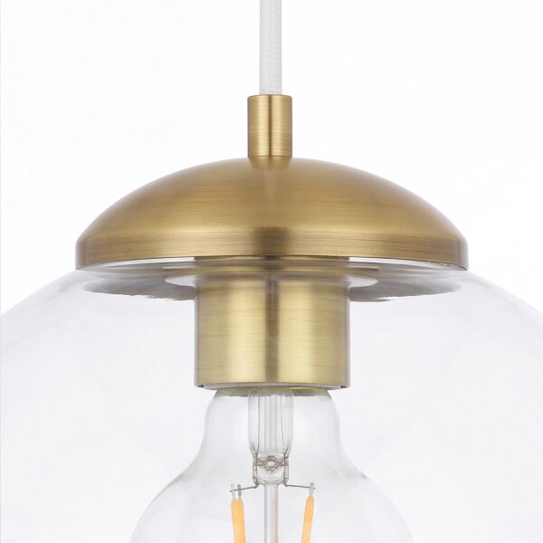 Lampe à suspendre métal en laiton verre E27 élégant