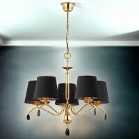 Lustre en laiton noir E27 d&eacute;coratif
