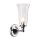 Lampe de salle de bain LED laiton massif verre en chrome IP44