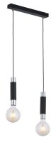 Suspension noire m&eacute;tal E27 L:40cm allong&eacute;e