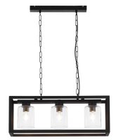 Loft Suspension M&eacute;tal Verre 3 flammes...