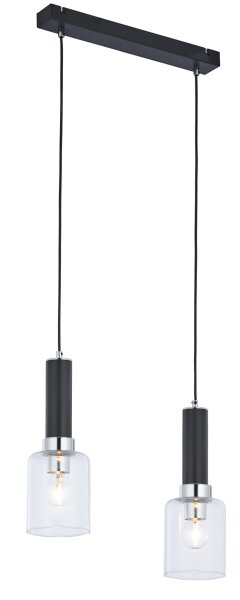 Longue lampe à suspendre métal verre L:44cm réglable