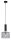 Lampe &agrave; suspendre m&eacute;tal verre simple &Oslash;20cm rond Moderne