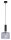 Suspension noire verre m&eacute;tal E27 &Oslash;20cm ronde