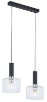 Suspension longue m&eacute;tal noir E27 orientable