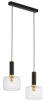 Lampe &agrave; suspendre noire m&eacute;tal verre Moderne...