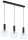 Suspension noir m&eacute;tal verre 3 flammes L:52cm