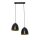 Lampe à suspendre 2 flammes E27 orientable noir or