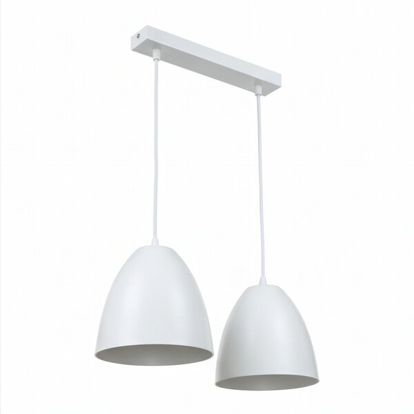 Suspension blanc or ajustable E27 2 flammes