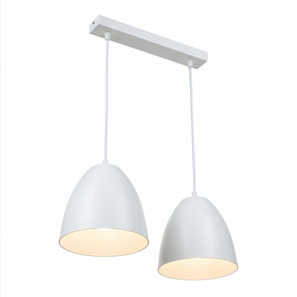 Suspension blanc or ajustable E27 2 flammes