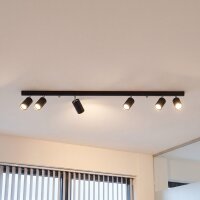 XXL Spot de plafond noir 119 cm de long 6x GU10 métal