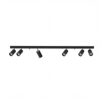 XXL Spot de plafond noir 119 cm de long 6x GU10 métal